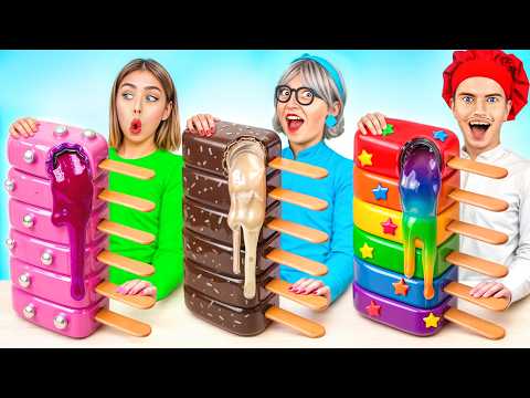 Desafío culinario de mi abuela contra mí | Guerra de decoración de pasteles de chocolate Turbo Team
