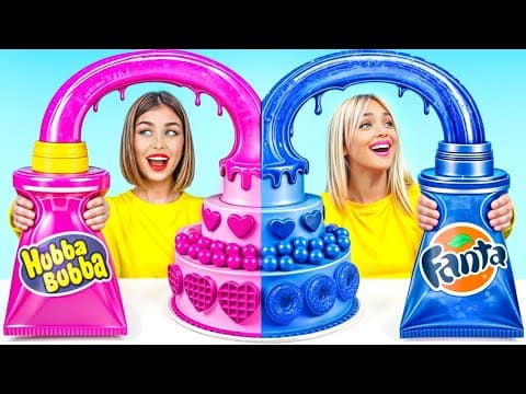 Desafío culinario: Rosa vs. Azul | Trucos de cocina con un solo color por Turbo Team