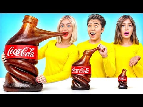 Reto de comida grande, mediana y pequeña | Trucos para tartas de chocolate del Turbo Team