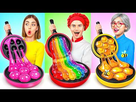 ¡Desafío de cocina Yo vs. Abuela vs. Chef! Batalla de Recetas Deliciosas por Turbo Team