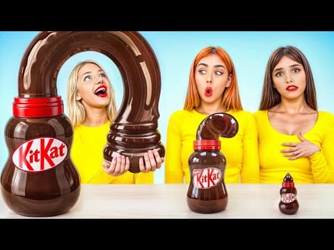 Desafío de Platos Grandes, Medianos y Pequeños | Trucos Creativos y Comida de 100 Capas Turbo Team